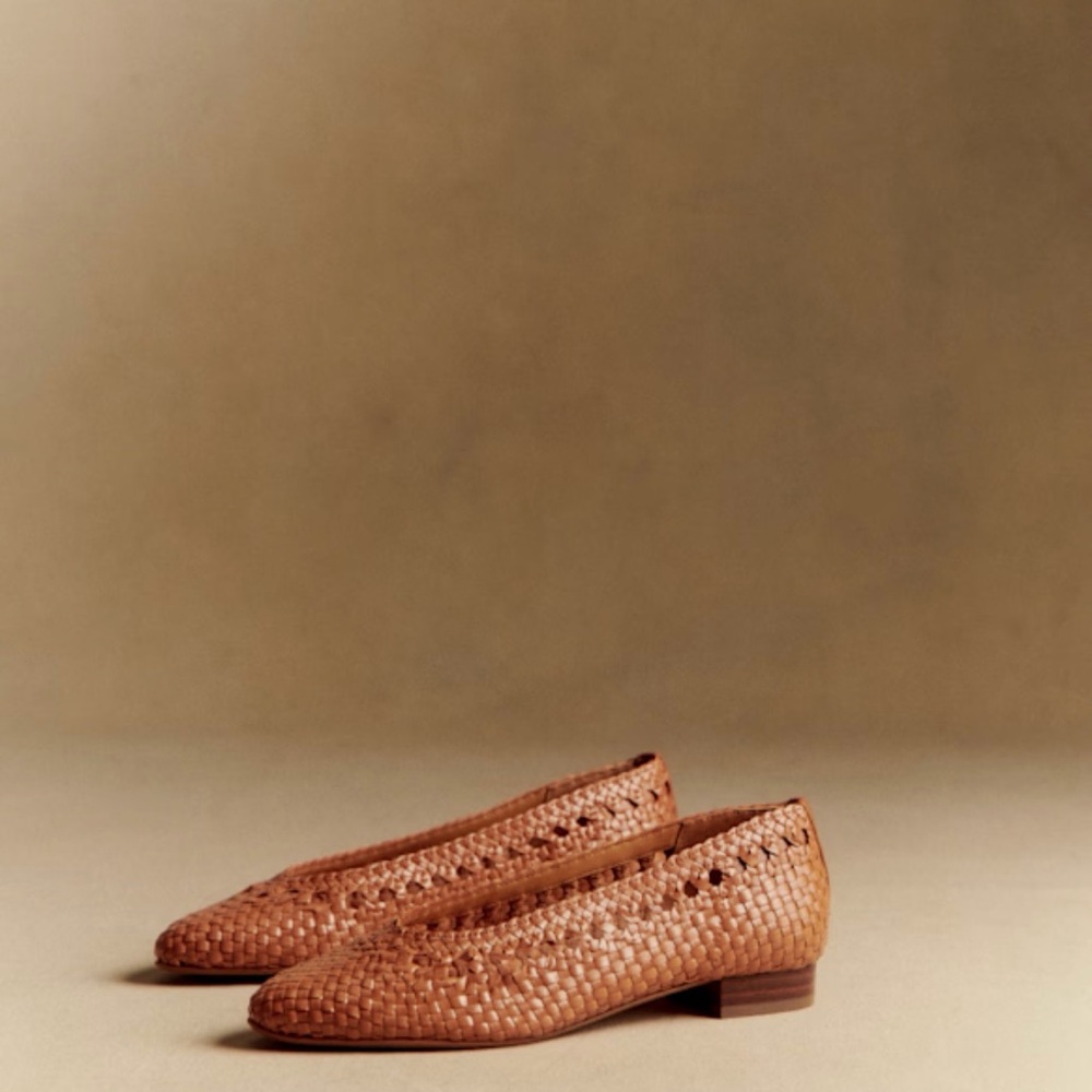Sezane Brown Woven Flats